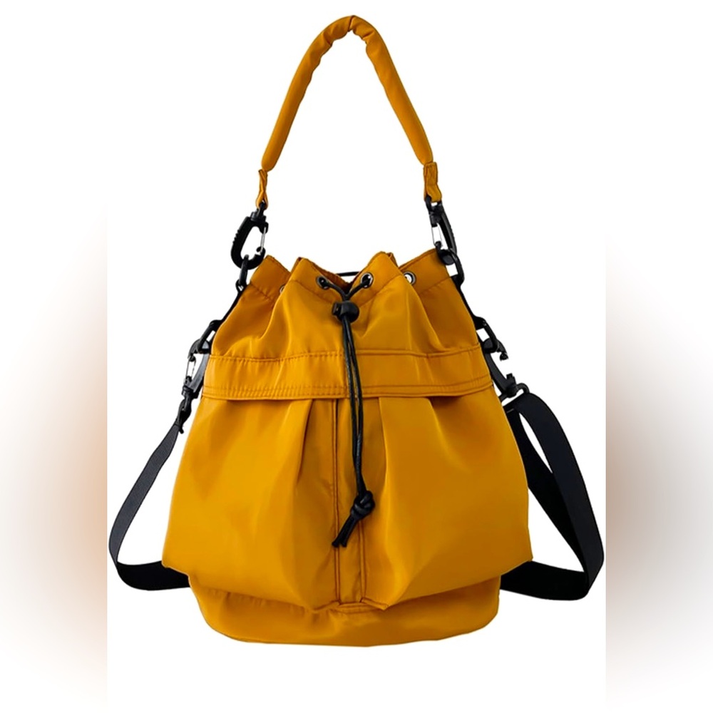 NWT Drawstring Nylon Waterproof Bucket Bag